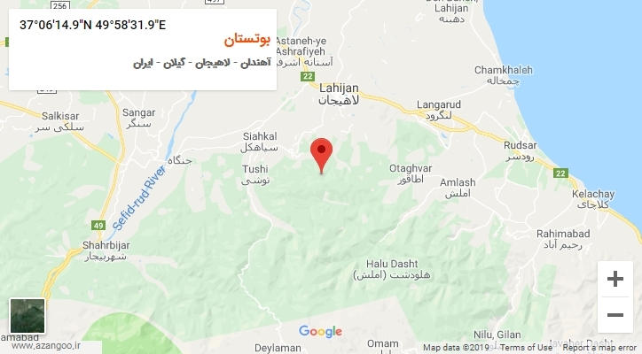 روستای بوتستان بر روی نقشه
