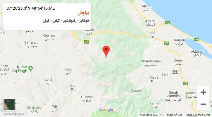روستای بیاچال بر روی نقشه