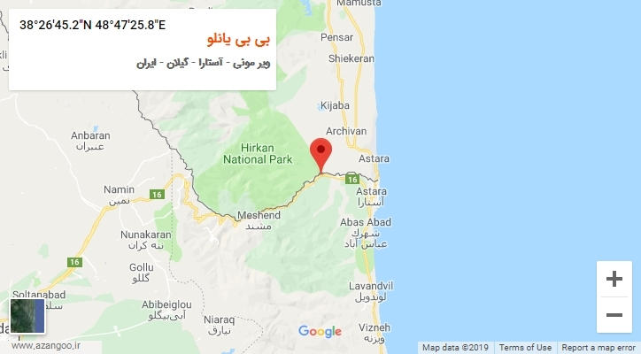 روستای بی بی یانلو بر روی نقشه