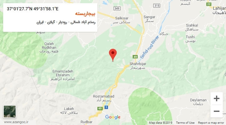 روستای بیجاربسته بر روی نقشه
