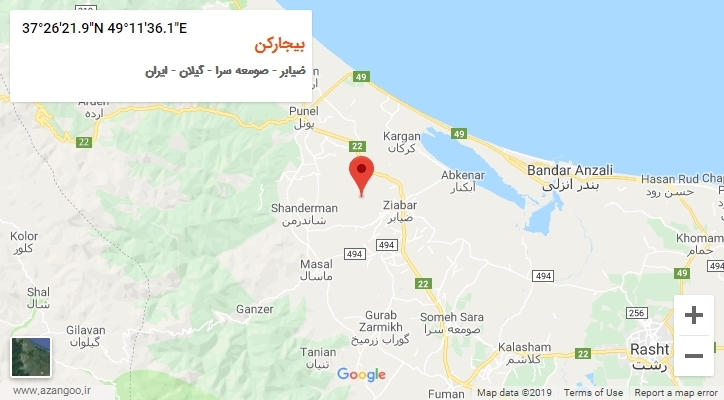 روستای بیجارکن بر روی نقشه