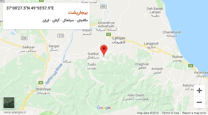 روستای بیجارپشت بر روی نقشه