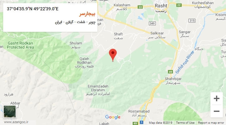 روستای بیجارسر بر روی نقشه