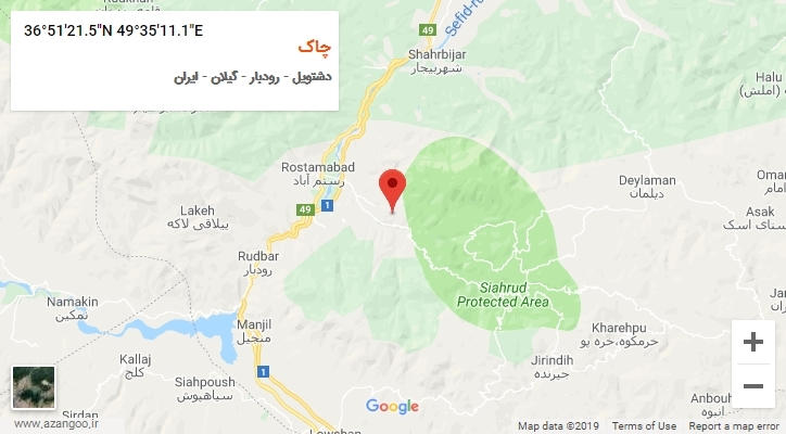 روستای چاک بر روی نقشه