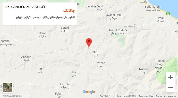 روستای چاکانک بر روی نقشه