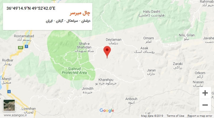 روستای چال میرسر بر روی نقشه