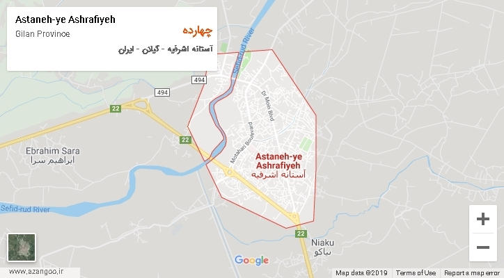دهستان چهارده بر روی نقشه