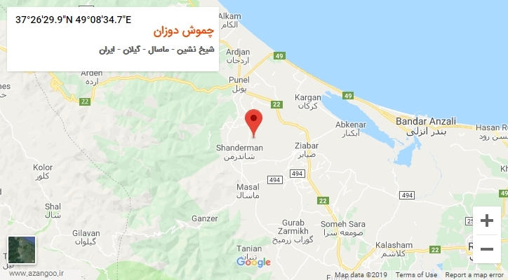 روستای چموش دوزان بر روی نقشه