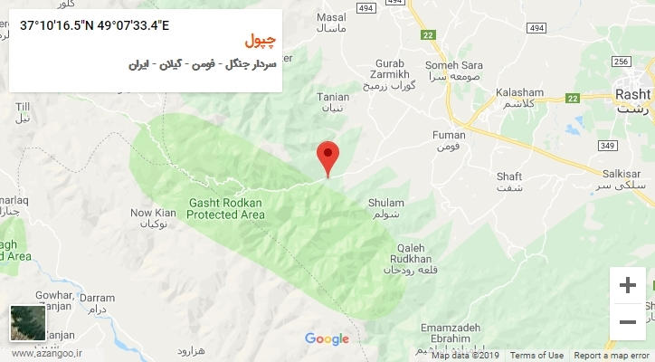 روستای چپول بر روی نقشه