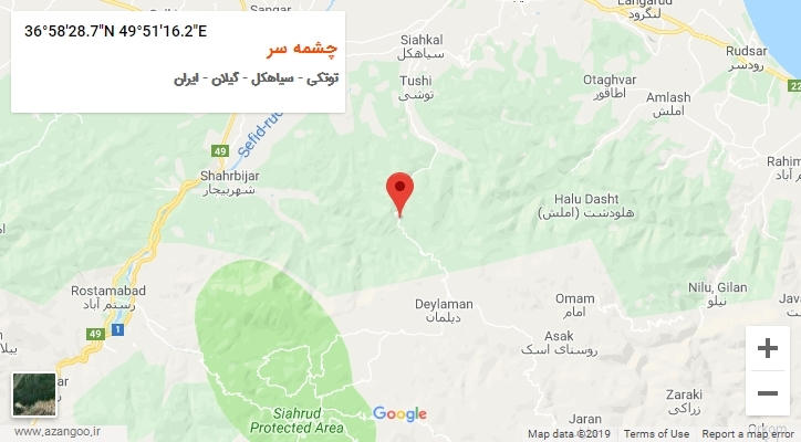 روستای چشمه سر بر روی نقشه