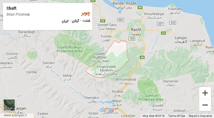 دهستان چوبر بر روی نقشه