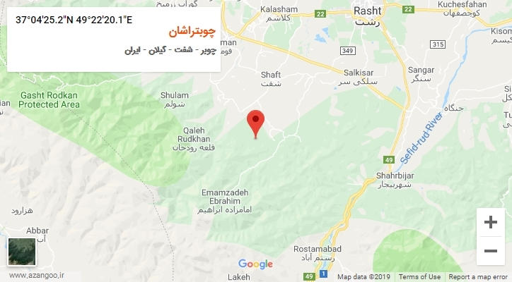 روستای چوبتراشان بر روی نقشه