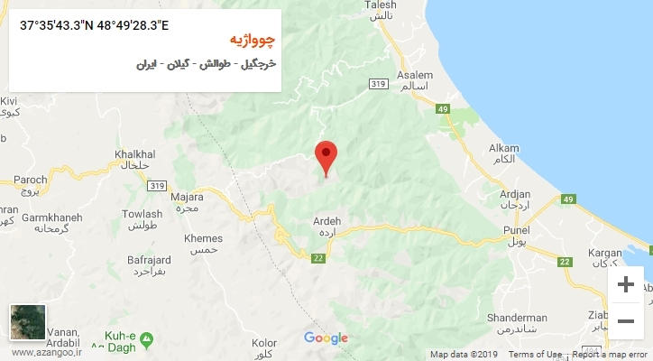 روستای چوواژیه بر روی نقشه