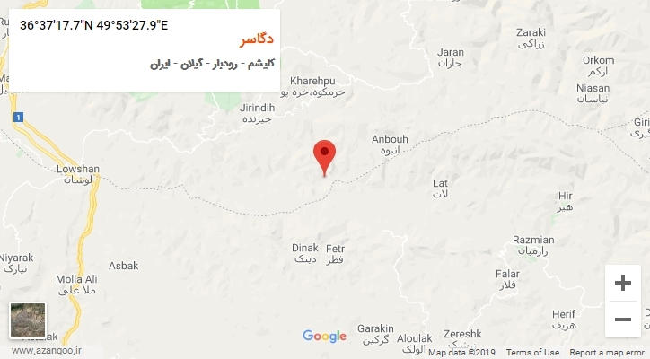 روستای دگاسر بر روی نقشه