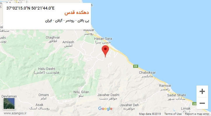 روستای دهکده قدس بر روی نقشه