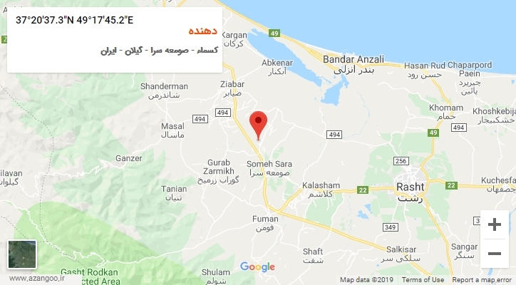 روستای دهنده بر روی نقشه
