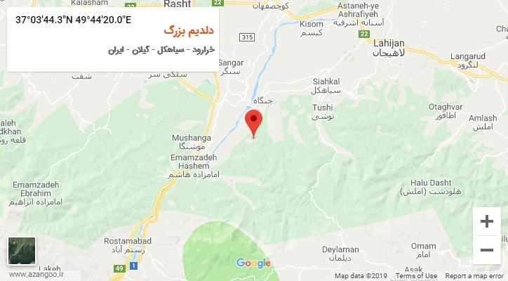 روستای دلدیم بزرگ بر روی نقشه