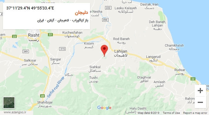 روستای دلیجان بر روی نقشه