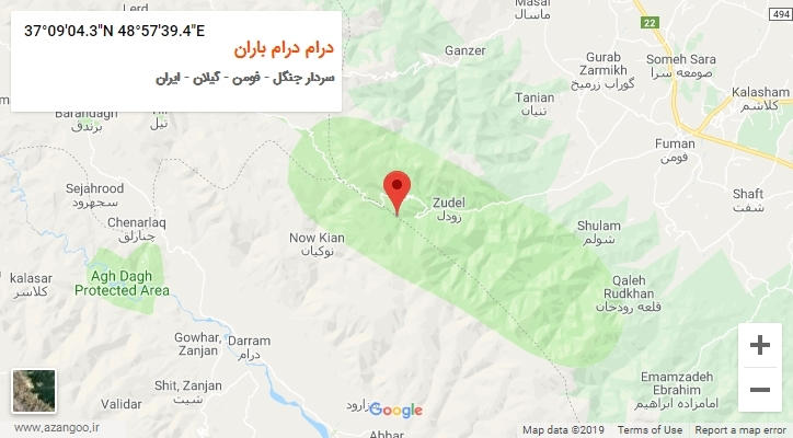 روستای درام درام باران بر روی نقشه