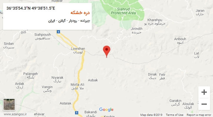 روستای دره خشکه بر روی نقشه