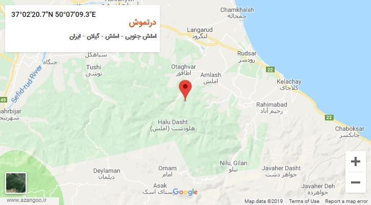 روستای درتموش بر روی نقشه