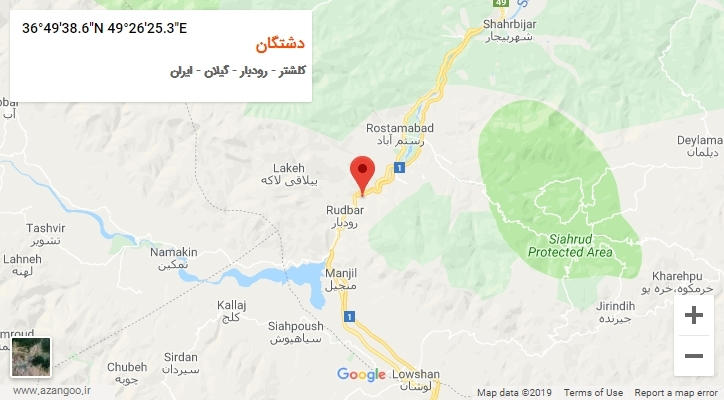 روستای دشتگان بر روی نقشه