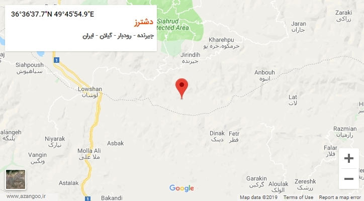 روستای دشترز بر روی نقشه