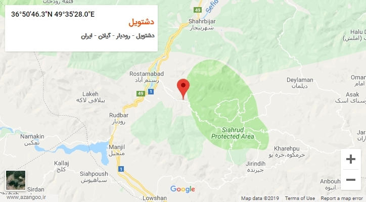 روستای دشتویل بر روی نقشه