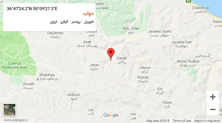 روستای دواب بر روی نقشه