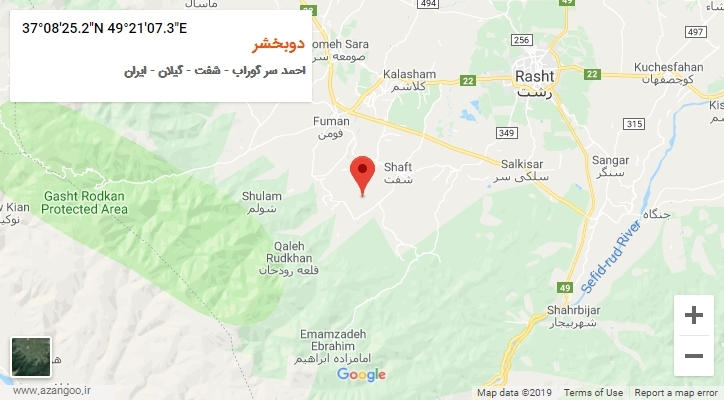 روستای دوبخشر بر روی نقشه