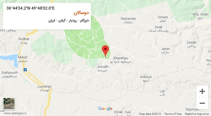 روستای دوسالان بر روی نقشه