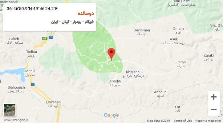روستای دوسالده بر روی نقشه