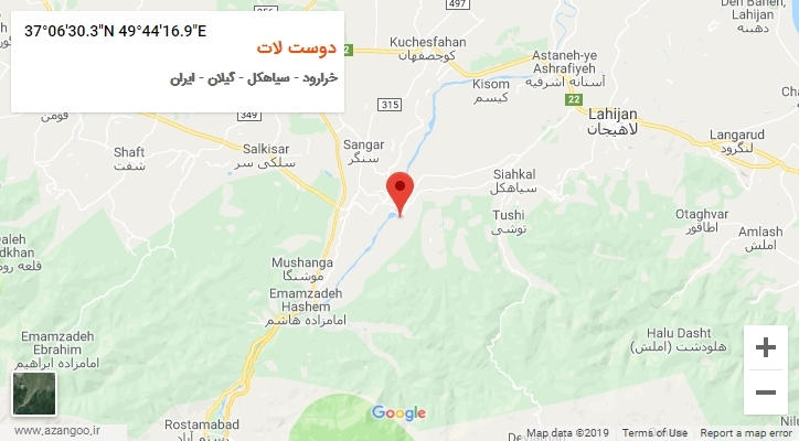 روستای دوست لات بر روی نقشه