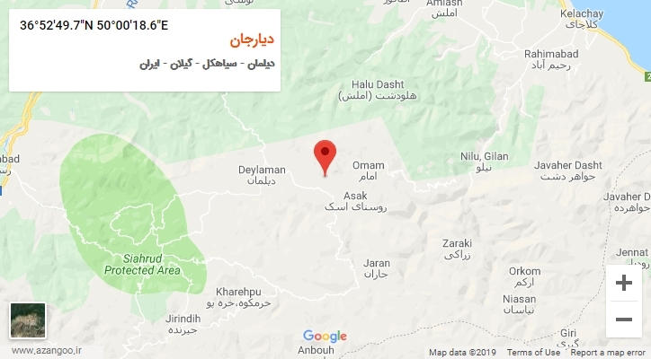 روستای دیارجان بر روی نقشه