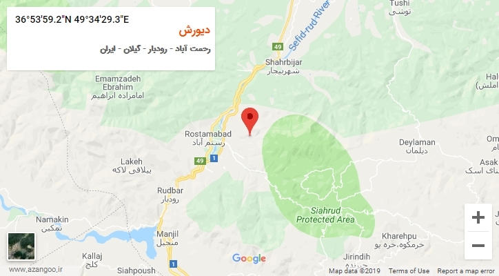 روستای دیورش بر روی نقشه
