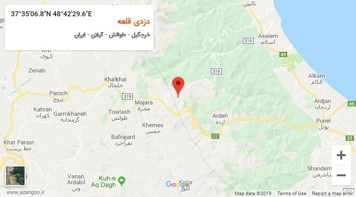روستای دزدی قلعه بر روی نقشه