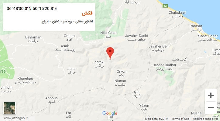 روستای فکش بر روی نقشه