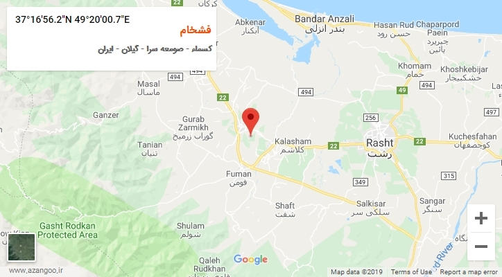 روستای فشخام بر روی نقشه