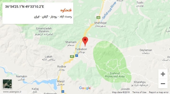 روستای فتحکوه بر روی نقشه