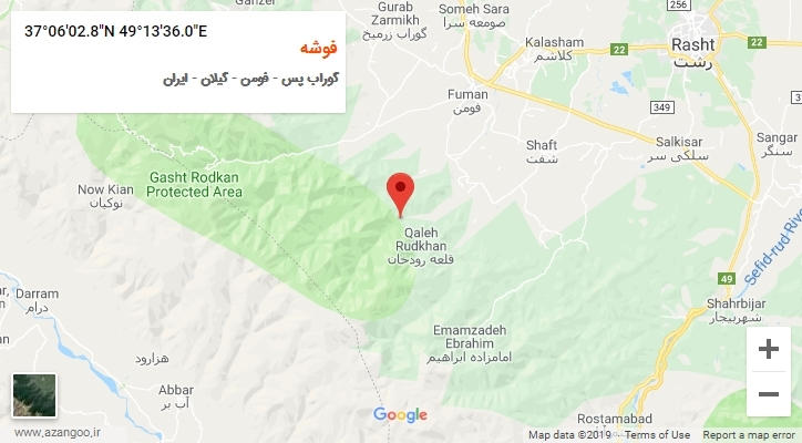 روستای فوشه بر روی نقشه