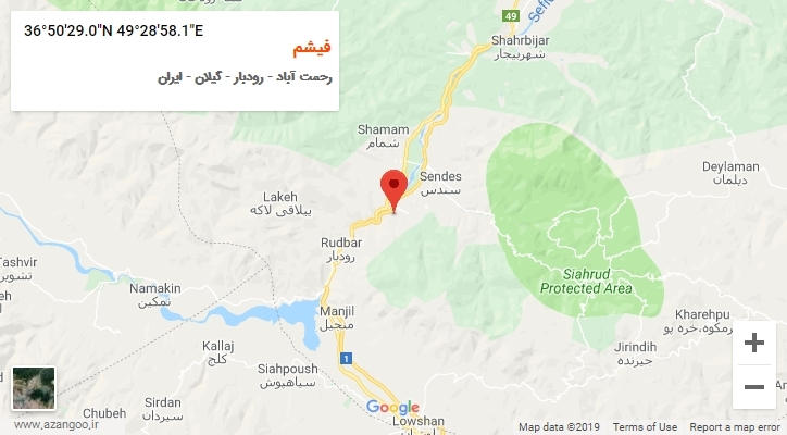 روستای فیشم بر روی نقشه