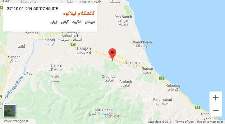 روستای گالشکلام لیلاکوه بر روی نقشه