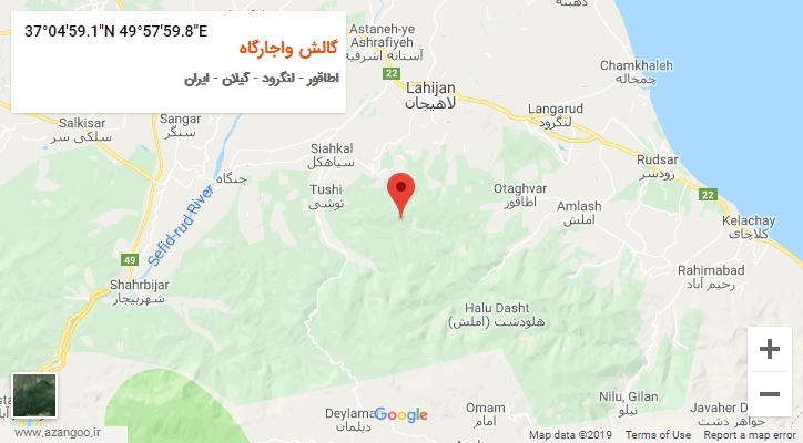 روستای گالش واجارگاه بر روی نقشه