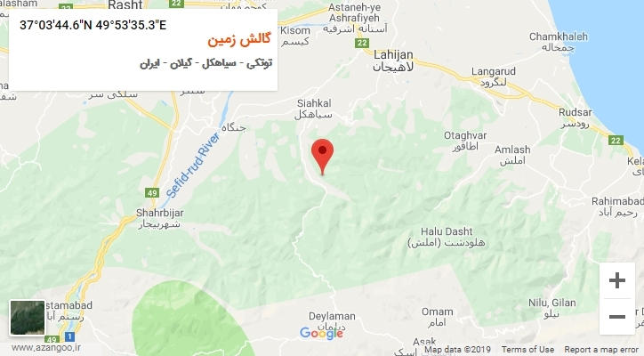 روستای گالش زمین بر روی نقشه