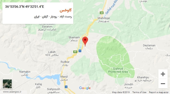 روستای گاوخس بر روی نقشه