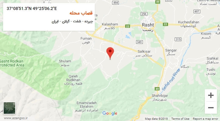 روستای قصاب محله بر روی نقشه