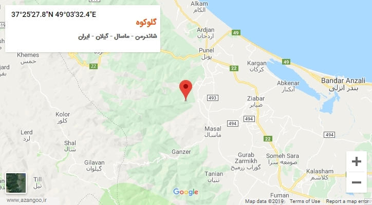 روستای گلوکوه بر روی نقشه