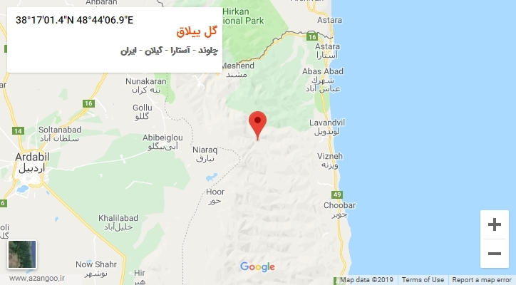 روستای گل ییلاق بر روی نقشه