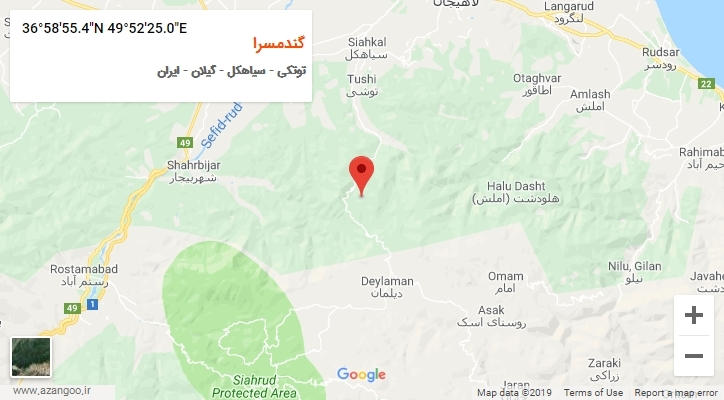 روستای گندمسرا بر روی نقشه