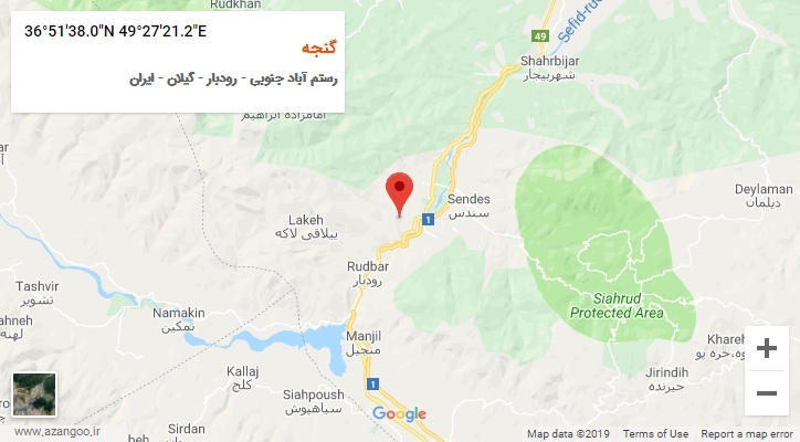 روستای گنجه بر روی نقشه